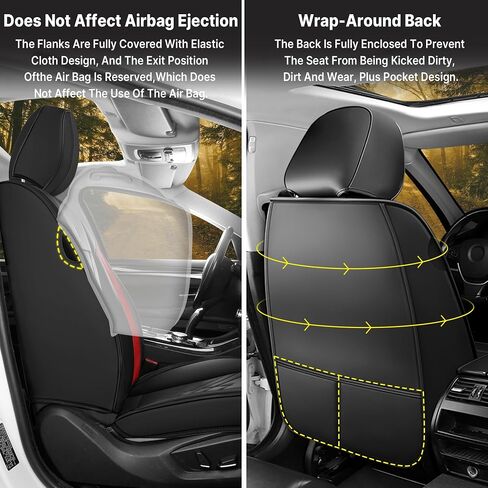 Seat Covers for Toyota Corolla Cross 2022-2025, Premium Leather Car Seat Protector, Waterproof, Airbag-Compatible & Durable Auto Interior Protection(5 Seats, Black&Gray, Luxury) in Saudi Arabia