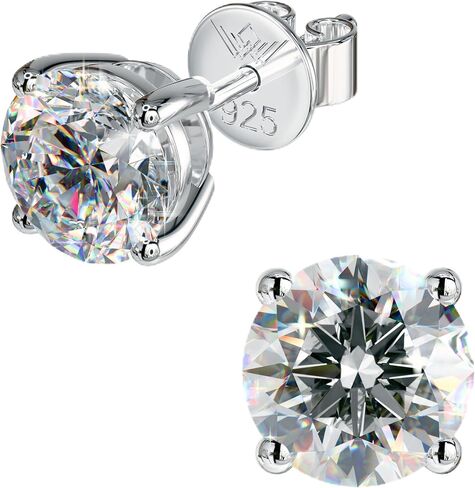 4mm 0.3 قيراط x2 d ألوان عديمة اللون مقطعة moissanite دفع الظهر 4 شق السلة 925 sterling in Saudi Arabia