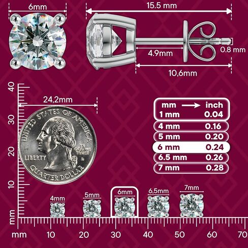 4mm 0.3 قيراط x2 d ألوان عديمة اللون مقطعة moissanite دفع الظهر 4 شق السلة 925 sterling in Saudi Arabia
