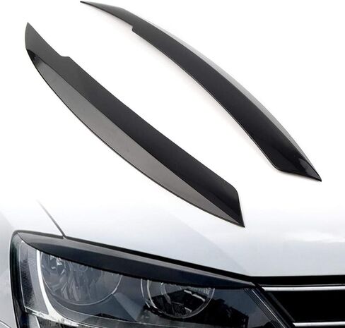 Three T Gloss Black Auto Headlight Eyelid Eyebrow Trim Cover Sticker Trims for VW for Jetta MK6 Sagitar NCS 2010-2018 in Saudi Arabia