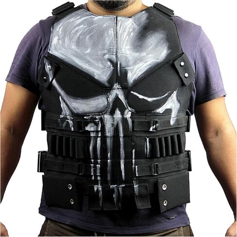 الرجال ذي Punish -er Cosplay Leather Set للرجال - زي سترة راكب الدراجة النارية - هالوين - ثوب حفلة موضوع in Saudi Arabia