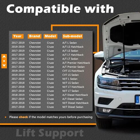 21.39 in 2Pcs Liftgate Lift Support Tailgate Hatch Struts Gas Spring Shocks Rod Compatible with Chevrolet Chevy 2016-2019 Cruze / 2016-2016 Cruze Limited Replaces # 39094113 in Saudi Arabia