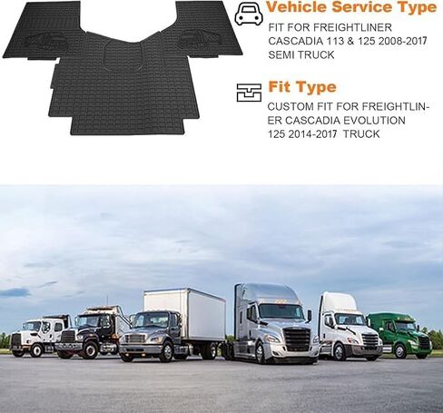 Floor Mat for Freightliner Cascadia 2008-2016 Set Rubber Black Updated Non-Slip for Cascadia Floor Mat Semi Truck Accessories All-Weather Right Passenger/Left Driver Side (White) in Kuwait