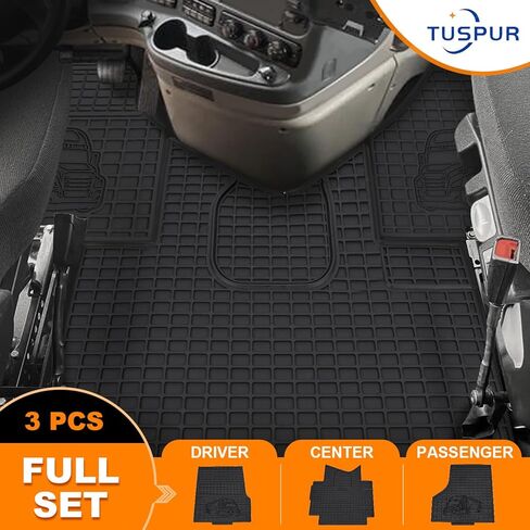 Floor Mat for Freightliner Cascadia 2008-2016 Set Rubber Black Updated Non-Slip for Cascadia Floor Mat Semi Truck Accessories All-Weather Right Passenger/Left Driver Side (White) in Kuwait