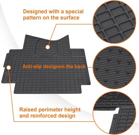 Floor Mat for Freightliner Cascadia 2008-2016 Set Rubber Black Updated Non-Slip for Cascadia Floor Mat Semi Truck Accessories All-Weather Right Passenger/Left Driver Side (White) in Kuwait