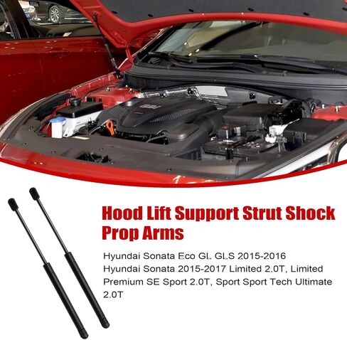 FZJDSD 2pcs Front Hood Lift Supports Shock Strut Gas Spring Compatible with Hyundai Sonata 2015-2017 Eco/GL/GLS/Limited/Premium/SE/Sport/Ultimate Replace PM3570 81161C1001 81171C1001 in Saudi Arabia
