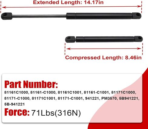 FZJDSD 2pcs Front Hood Lift Supports Shock Strut Gas Spring Compatible with Hyundai Sonata 2015-2017 Eco/GL/GLS/Limited/Premium/SE/Sport/Ultimate Replace PM3570 81161C1001 81171C1001 in Saudi Arabia