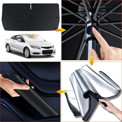 D-Lumina Winshield Sun Shade Umbrella for 2012 2013 2014 2015 Honda Civic, Foldable Car Umbrella Window Shade Sun Visor Cover for UV Rays & Sun Heat Protection Automobile Interior Accessories in Saudi Arabia