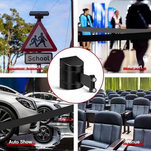 4 Pack 16.4 ft Magnetic Wall Mount Retractable Belt Magnetic Crowd Control Wall Barrier, Safety Retractable Barrier with ABS Case, Safety Barrier for Grocery Retail Store (Black Rope) in Saudi Arabia