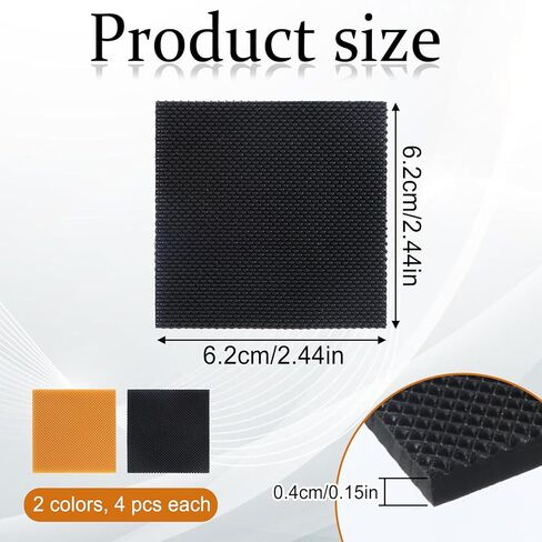 رقعة عالية الكعب ، 8 PCS حذاء المطاط ، وسادات إصلاح الكعب مربع مربع عالية الكعب البديل وسادة مضادة للانزلاق تقلل من حماة كعب الكعب إكسسوارات للنساء (6 × 6 × 0.4 سم) in Kuwait