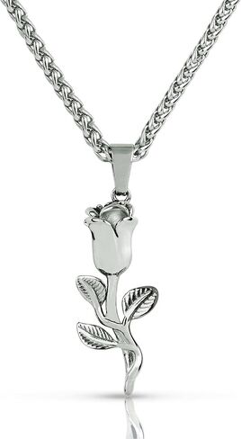 Forge & Foundry Men's Rose Pendant with Adjustable 21" Necklace Wheat Chain | Valor | Design-led, artisan jewelry from London in Saudi Arabia