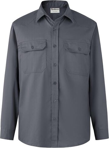 Ubon FR Shirts for Men Flame Resistan Welding Shirt FRC Work Shirt Long Sleeve Welder Shirts 7.5 Oz in Kuwait