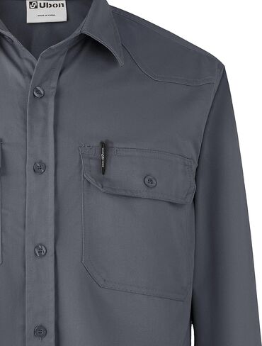 Ubon FR Shirts for Men Flame Resistan Welding Shirt FRC Work Shirt Long Sleeve Welder Shirts 7.5 Oz in Kuwait
