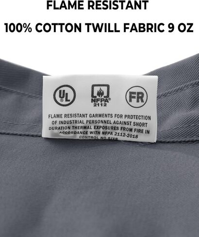 Ubon FR Shirts for Men Flame Resistan Welding Shirt FRC Work Shirt Long Sleeve Welder Shirts 7.5 Oz in Kuwait