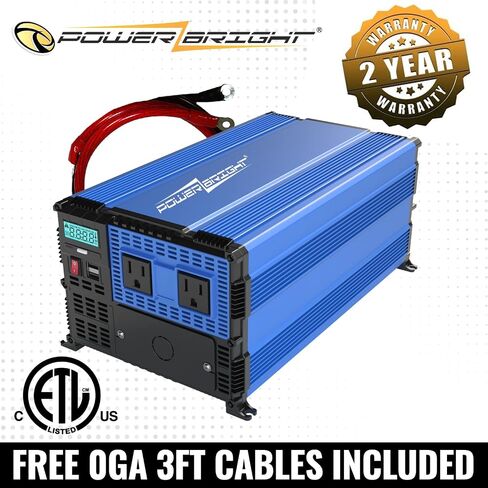 1000W Power Inverter DC 12V to 120V AC Car Inverter Power Converter with Dual 120 Volt AC Outlets. Easy to Install, Automotive Back Up Power Supply for Televisions, Blenders, Power Tools in Kuwait