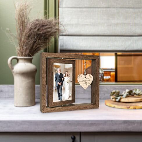 Rotating Floating Mr and Mrs Est 2025 Picture Frame Gifts, Wedding Gifts for Newlyweds Couples 2025, Bridal Shower Gifts for Bride to Be (Display Two 4x6) in Saudi Arabia