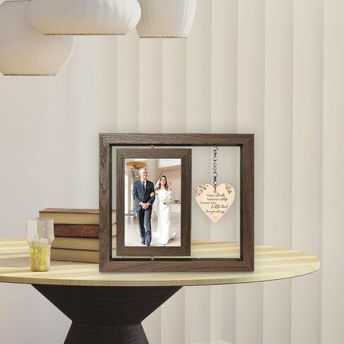Rotating Floating Mr and Mrs Est 2025 Picture Frame Gifts, Wedding Gifts for Newlyweds Couples 2025, Bridal Shower Gifts for Bride to Be (Display Two 4x6) in Saudi Arabia