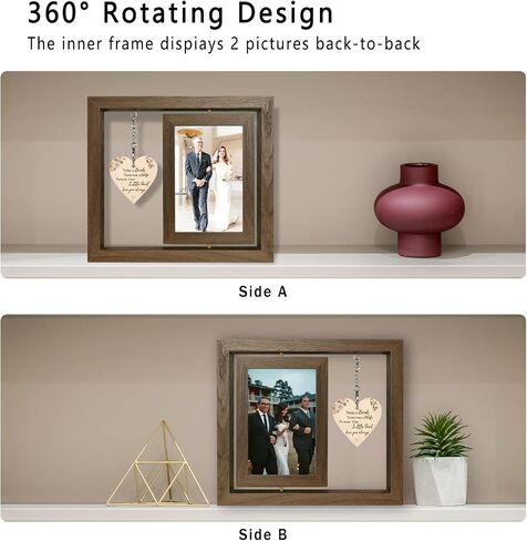 Rotating Floating Mr and Mrs Est 2025 Picture Frame Gifts, Wedding Gifts for Newlyweds Couples 2025, Bridal Shower Gifts for Bride to Be (Display Two 4x6) in Saudi Arabia