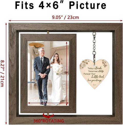 Rotating Floating Mr and Mrs Est 2025 Picture Frame Gifts, Wedding Gifts for Newlyweds Couples 2025, Bridal Shower Gifts for Bride to Be (Display Two 4x6) in Saudi Arabia