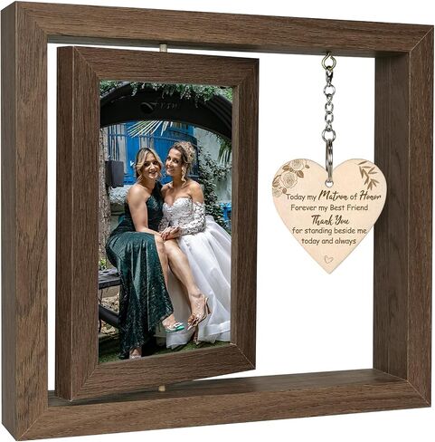Rotating Floating Mr and Mrs Est 2025 Picture Frame Gifts, Wedding Gifts for Newlyweds Couples 2025, Bridal Shower Gifts for Bride to Be (Display Two 4x6) in Saudi Arabia