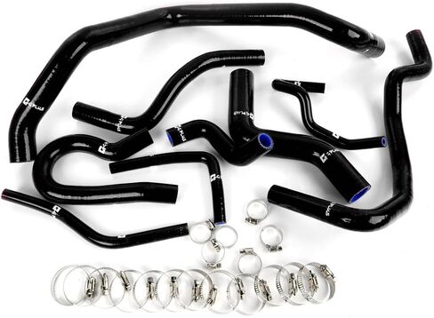G-plus 9pcs السيليكون المبرد المبرد مخططات Kit Kit Clamps متوافقة مع Honda Civic 1992-2000 D16 SOHC EG/EK الأسود in Saudi Arabia