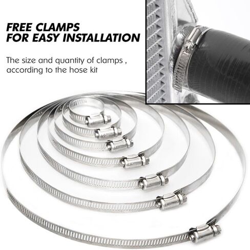 G-plus 9pcs السيليكون المبرد المبرد مخططات Kit Kit Clamps متوافقة مع Honda Civic 1992-2000 D16 SOHC EG/EK الأسود in Saudi Arabia