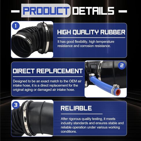 696-207 Engine Air Intake Hose Duct Assembly For 2007-2018 Dodge Ram 2500 3500 4000 4500 5500 6.7L Replace# 53032944AL 53032944AC in Saudi Arabia