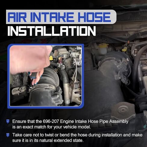 696-207 Engine Air Intake Hose Duct Assembly For 2007-2018 Dodge Ram 2500 3500 4000 4500 5500 6.7L Replace# 53032944AL 53032944AC in Saudi Arabia