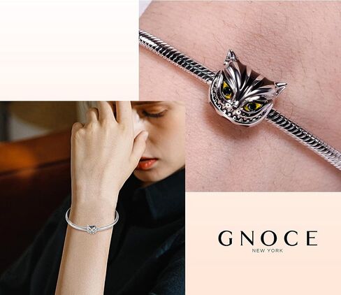 GNOCE 925 Sterling Silver Cute Cat Charm For Fairy Tale Lovers Lucky Animal Charms Bead for Bracelet Necklace Women Gift in Saudi Arabia