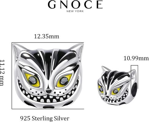 GNOCE 925 Sterling Silver Cute Cat Charm For Fairy Tale Lovers Lucky Animal Charms Bead for Bracelet Necklace Women Gift in Saudi Arabia