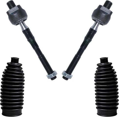 Detroit Axle - Front 4pc Tie Rods for 2006-2010 Infiniti M35 M45, 2 Inner Tie Rod Ends 2 Boots + Bellows 2007 2008 2009 Replacement in Saudi Arabia
