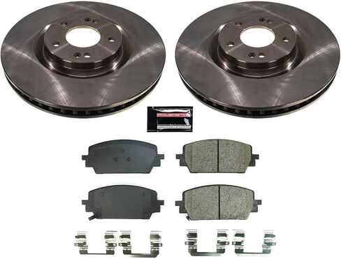Power Stop Front KOE8703 Stock Replacement Brake Pad and Rotor Kit Autospecialty For Hyundai Santa Fe 2021-2023, Kia Sorento 2021-2022 [Model Specific] in Kuwait