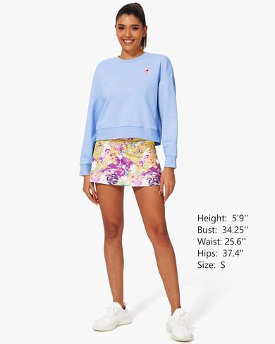 Stelle المرأة اقتصاص بلوزات القطن Crewneck البلوز كم طويل المحاصيل القمم قمصان ثقيلة ملابس الخريف عادية in Kuwait