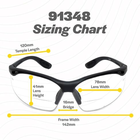 Calabria 91348 3 Pack Bulk Bifocal Safety Glasses Readers +3.00 Clear Men Women Wraparound Eye Protection Protective Eyewear in Saudi Arabia