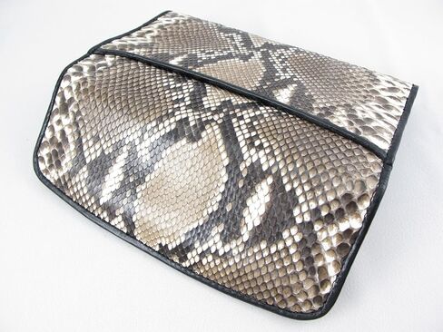 Genuine Python Snake Skin Leather Women's Trifold Clutch Wallet (Reticulated Natural) in Saudi Arabia