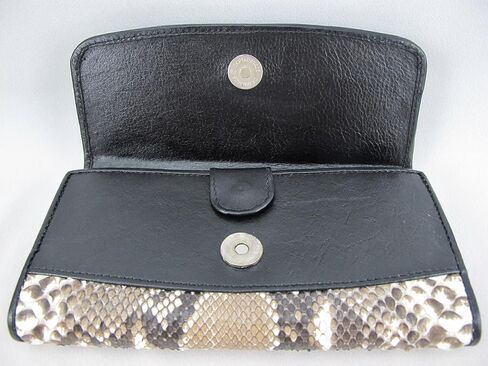 Genuine Python Snake Skin Leather Women's Trifold Clutch Wallet (Reticulated Natural) in Saudi Arabia