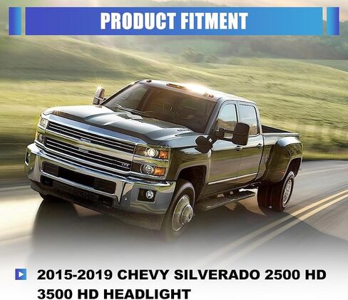 AUTOWIKI Chrome Headlights Trim Bezel for 2015-2019 Chevy Silverado 2500 3500 HD Front Lamp Head Light Trim Bezel Cover Replacement for 15-19 Silverado Right Passenger Side 1pcs in Saudi Arabia