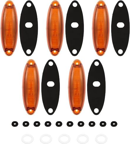 5pcs مستطيل Cab Light 6 من Amber أعلى السقف تشغيل علامة الكابينة علامات الضوء مقاوم للماء مع Freightliner Hight Duty Century Columbia Volvo Camper Trucks in Kuwait