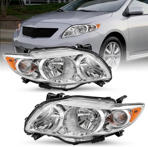 تم تعيين مجموعة المصابيح الأمامية لعام 2009/2010 Toyota Corolla Base/CE/LE/XLE وجانب الركاب ، غير متوافق مع نماذج XRS/S in Kuwait