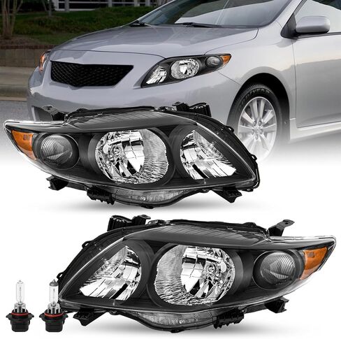 تم تعيين مجموعة المصابيح الأمامية لعام 2009/2010 Toyota Corolla Base/CE/LE/XLE وجانب الركاب ، غير متوافق مع نماذج XRS/S in Kuwait