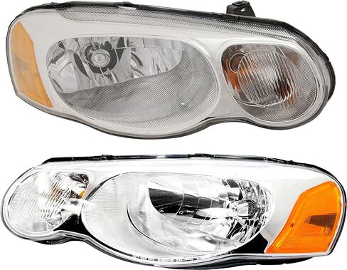 Garage-Pro Driver and Passenger Side Headlight for Chrysler Sebring 2004-2006 Halogen With bulb(s) Convertible & Sedan, For Models Without Headlight Leveling Replaces# 4806036AF 4806037AF in Saudi Arabia