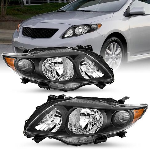 تم تعيين مجموعة المصابيح الأمامية لعام 2009/2010 Toyota Corolla Base/CE/LE/XLE وجانب الركاب ، غير متوافق مع نماذج XRS/S in Kuwait