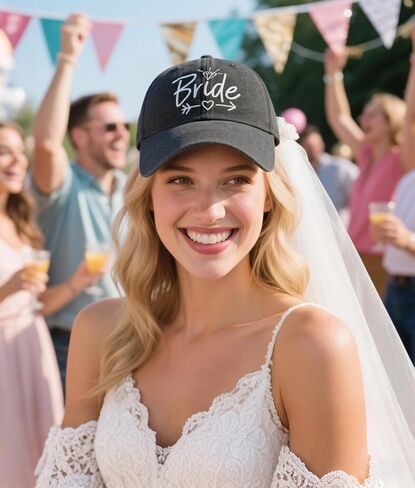 Bride Baseball Cap, Gifts for Weddings, Adjustable Cotton Bridal Shower Hat, Bachelorette Party, Bridal Party Gift in Saudi Arabia