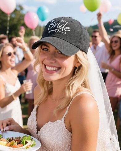 Bride Baseball Cap, Gifts for Weddings, Adjustable Cotton Bridal Shower Hat, Bachelorette Party, Bridal Party Gift in Saudi Arabia