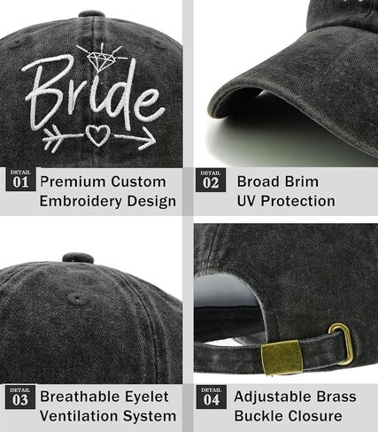 Bride Baseball Cap, Gifts for Weddings, Adjustable Cotton Bridal Shower Hat, Bachelorette Party, Bridal Party Gift in Saudi Arabia
