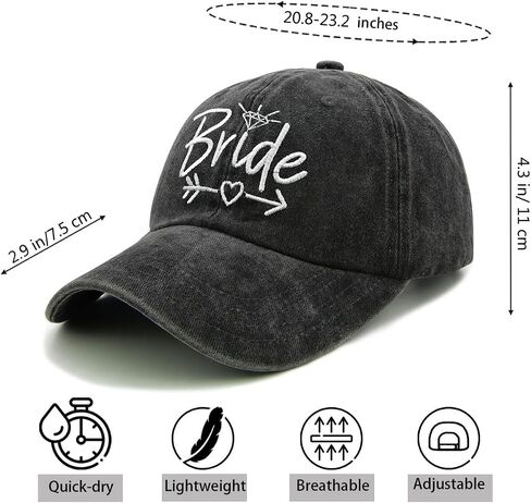 Bride Baseball Cap, Gifts for Weddings, Adjustable Cotton Bridal Shower Hat, Bachelorette Party, Bridal Party Gift in Saudi Arabia