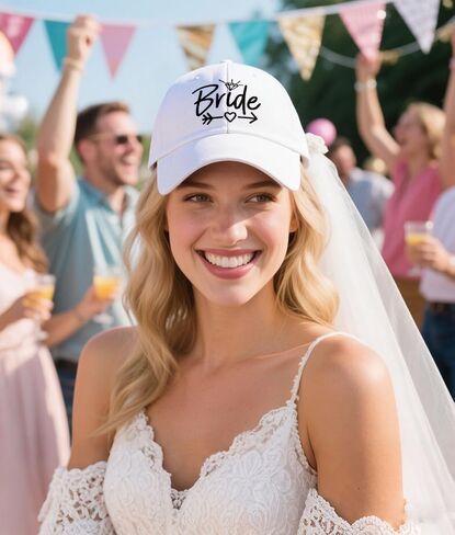 Bride Baseball Cap, Gifts for Weddings, Adjustable Cotton Bridal Shower Hat, Bachelorette Party, Bridal Party Gift in Saudi Arabia