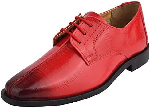 LIBERTYZENO EEL Print Boys Genuine Leather Kids Oxford Dress Shoes for Prom Graduation 1005 White 2 Little Kid in Saudi Arabia