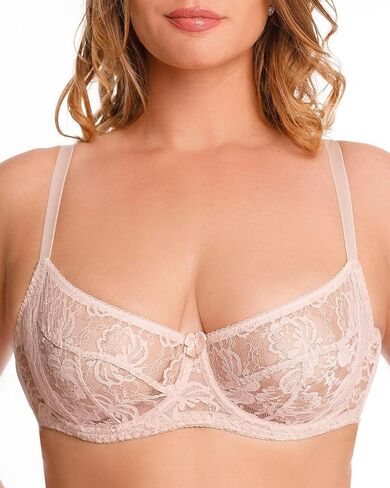 Underwire Sheer Lace Bra Plus Size Lingerie Comfort Fit 32 34 36 38 40 42 B C D E F G H I in Saudi Arabia