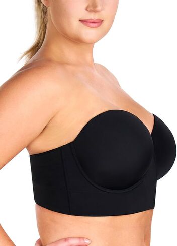 HSIA Black Strapless Bras for Women Large Bust Plus Size Strapless Bra Heavy Breast Supportive Lift Corset Bras in Kuwait
